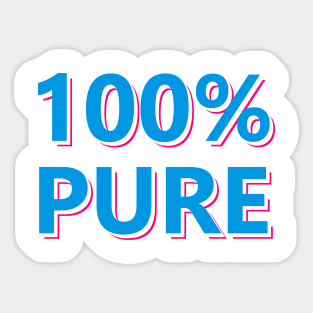 100% Pure Text Design Sticker